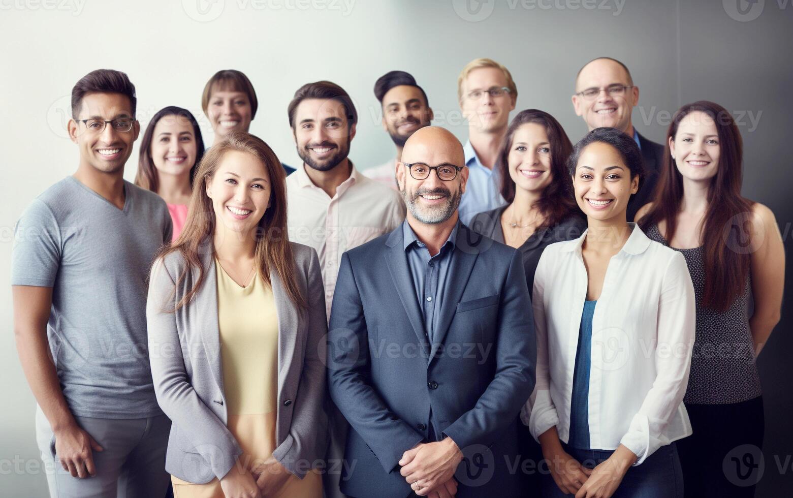 ai generato diverso gruppo di persone unito lavoro di squadra e collaborazione concetto foto