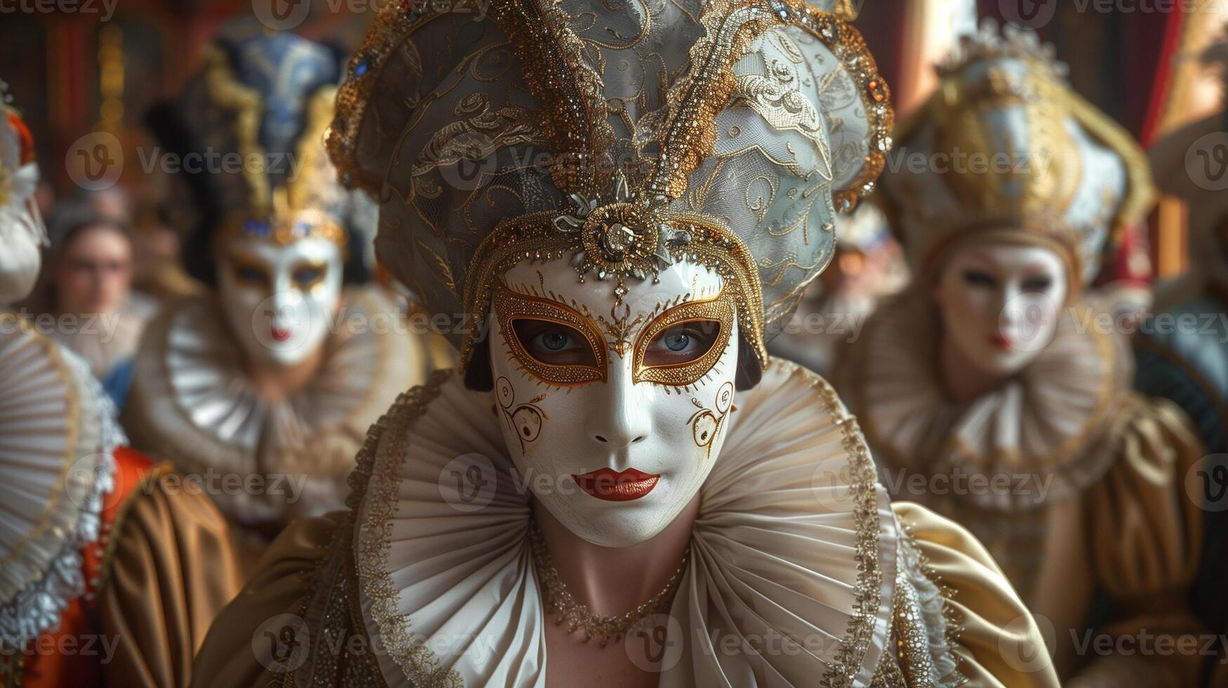 ai generato medievale francese masquerade palla foto