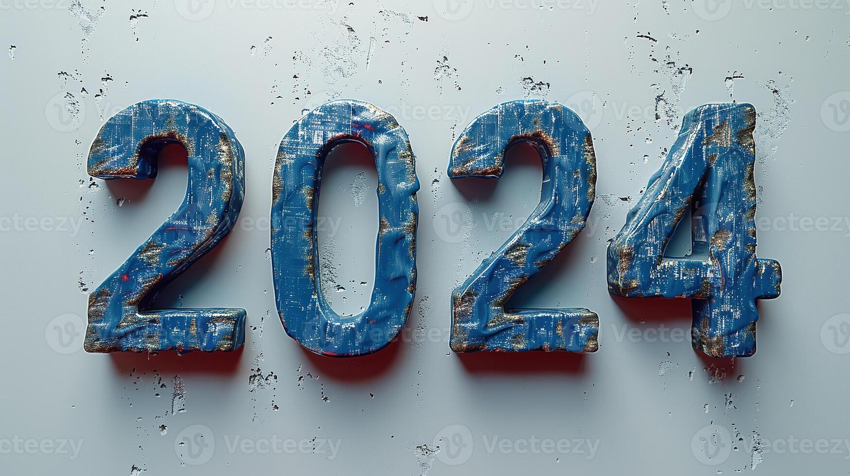 ai generato 2024 numero. nuovo anno, celebrare, striscione, testo, decorazione, In arrivo, successo, obbiettivo, obbiettivo foto
