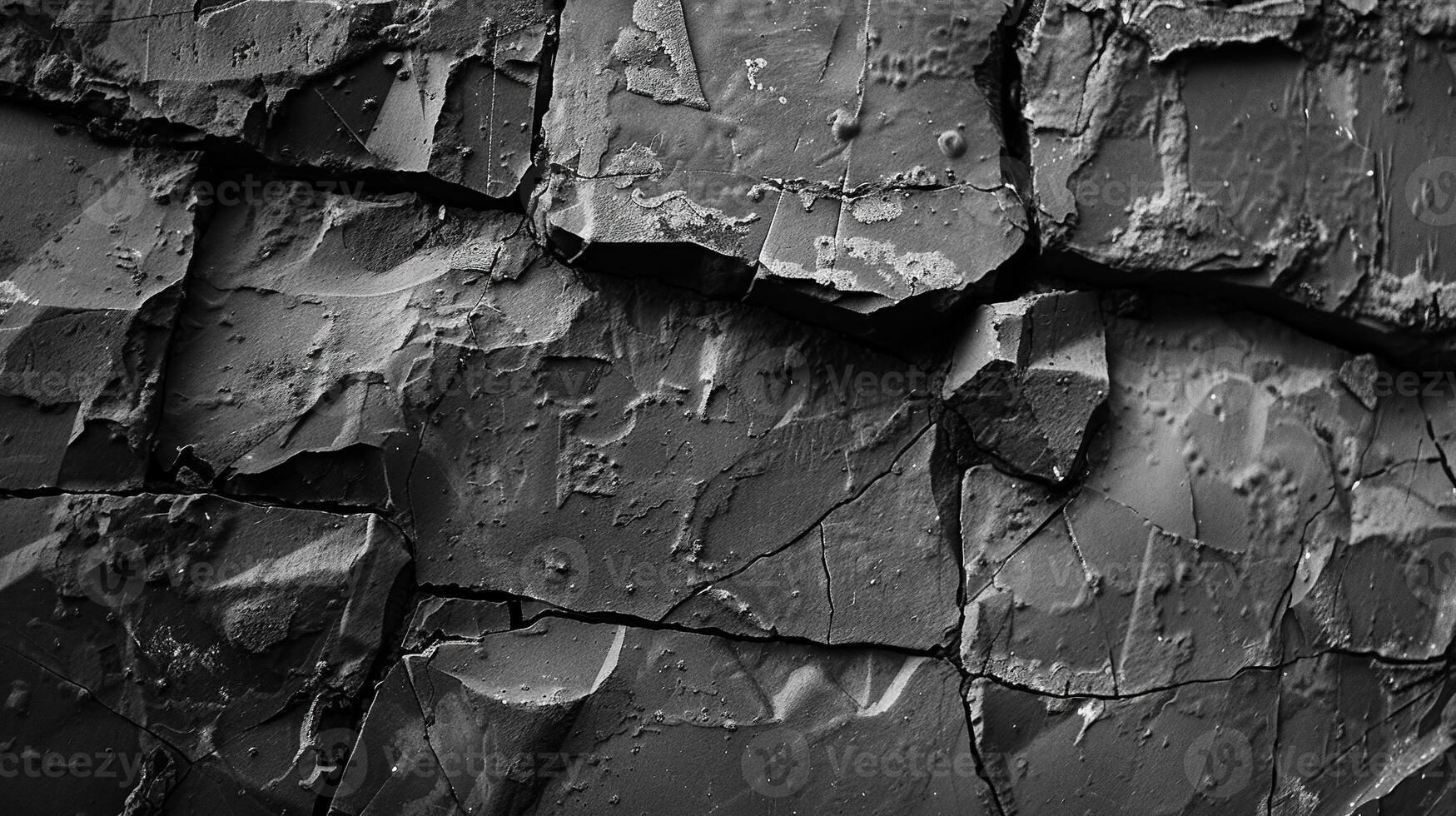 ai generato nero bianca pietra struttura. roccia, parete, sfondo, basalto, Materiale, grunge, modello, vecchio, buio foto