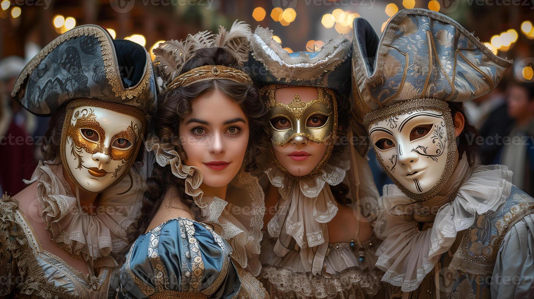 ai generato medievale francese masquerade palla foto