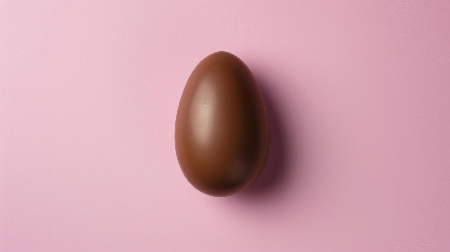 ai generato uno cioccolato uovo su pastello rosa sfondo foto