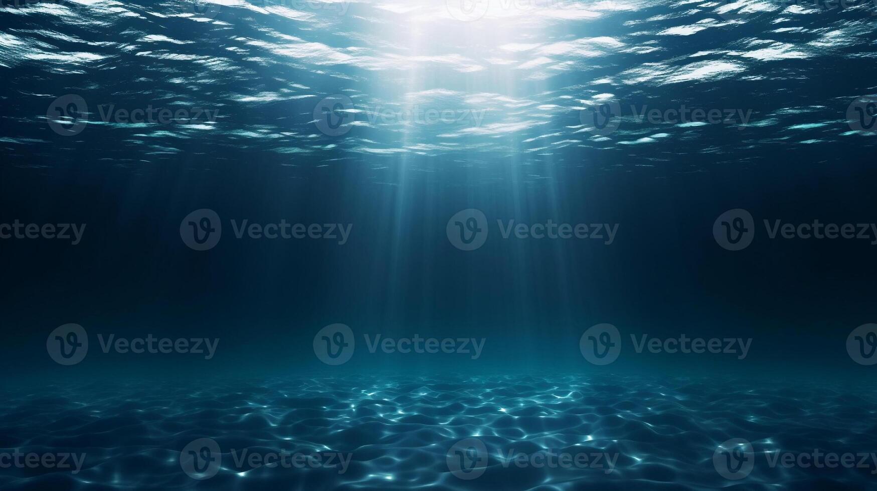 ai generato subacqueo Visualizza di buio blu oceano superficie. creato con generativo ai foto