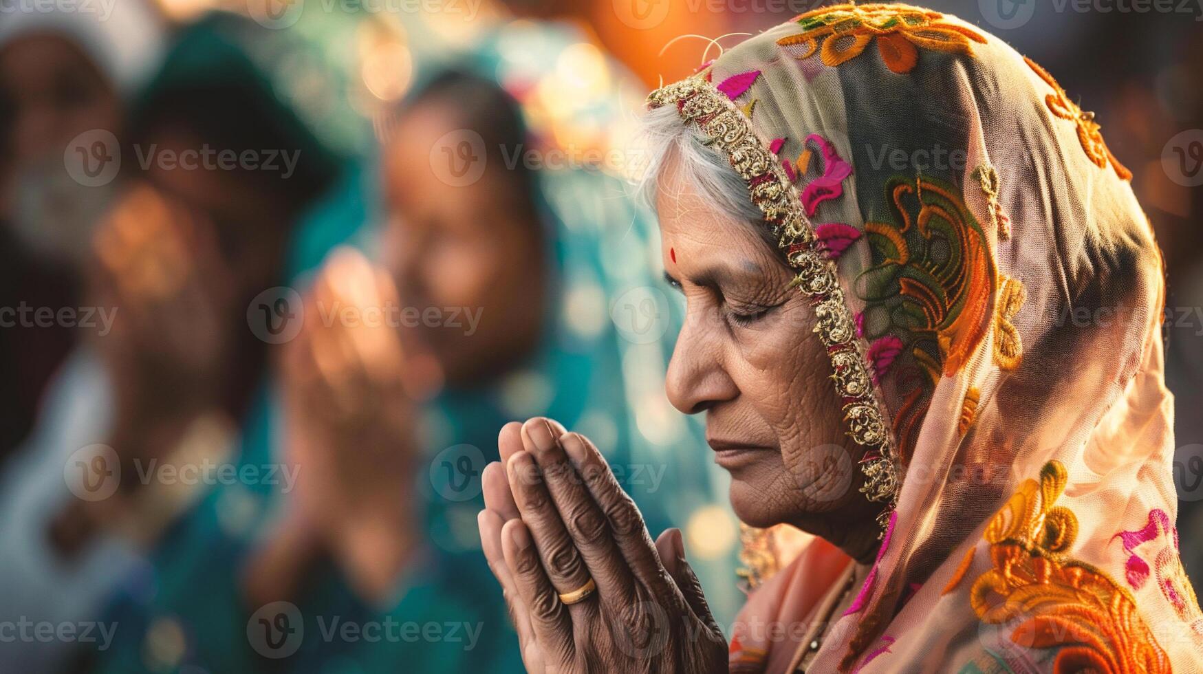 ai generato persone frequentando un' religioso cerimonia foto