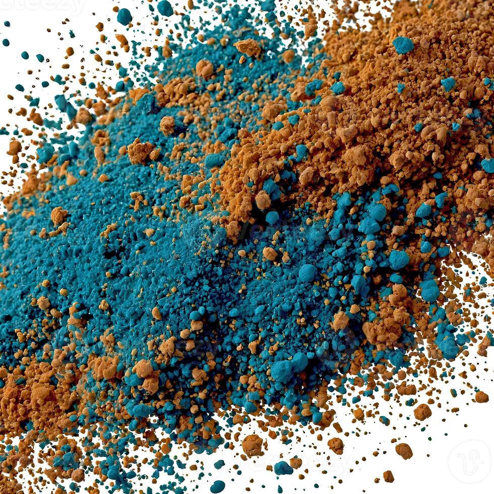 ai generato friabile polvere granulare struttura, blu e beige colori. foto