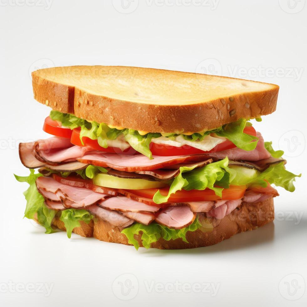 ai generato Sandwich con prosciutto foto