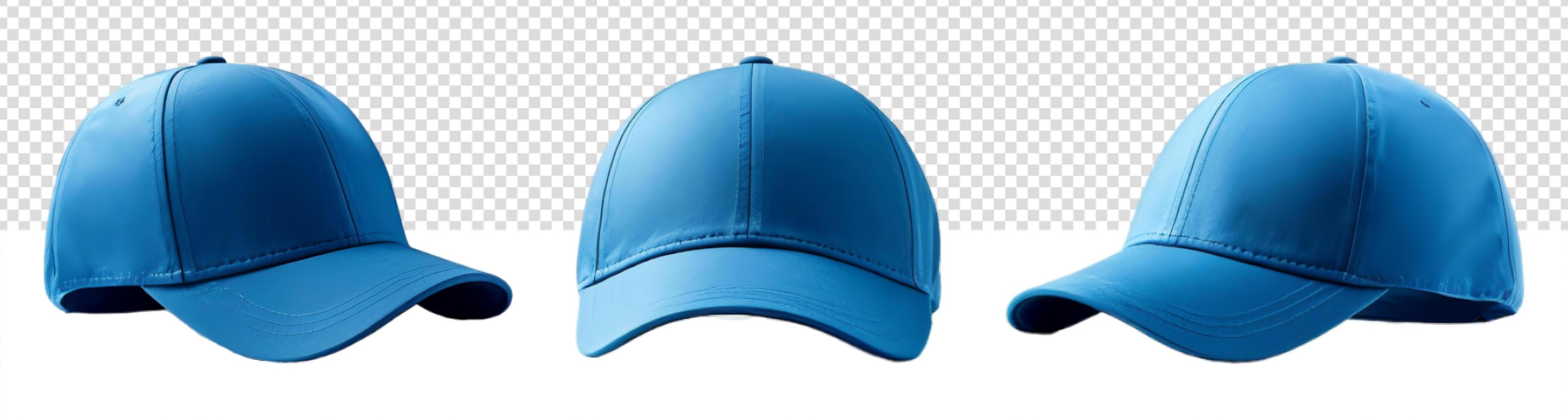 ai generato impostato di blu cappello modello modelli assortito visualizzazioni, generativo ai foto