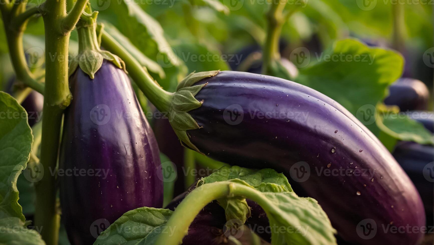 ai generato maturo melanzana il giardino all'aperto foto