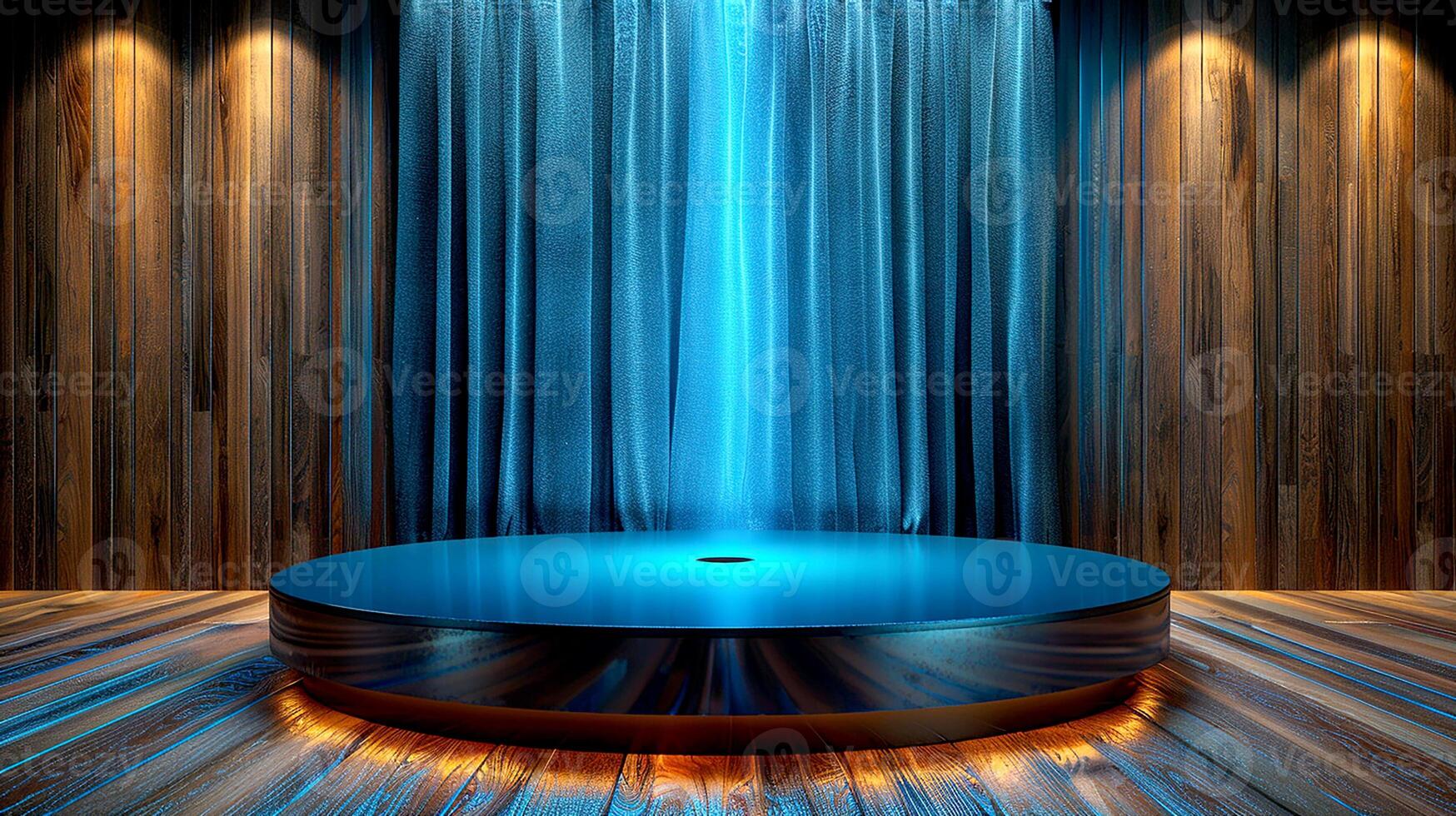 ai generato un' circolare doccia con un' blu leggero foto