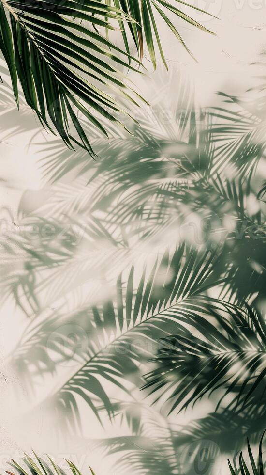 ai generato tropicale verde palma le foglie su un' leggero Indietro. astratto estate modello. ai generato. ai. foto
