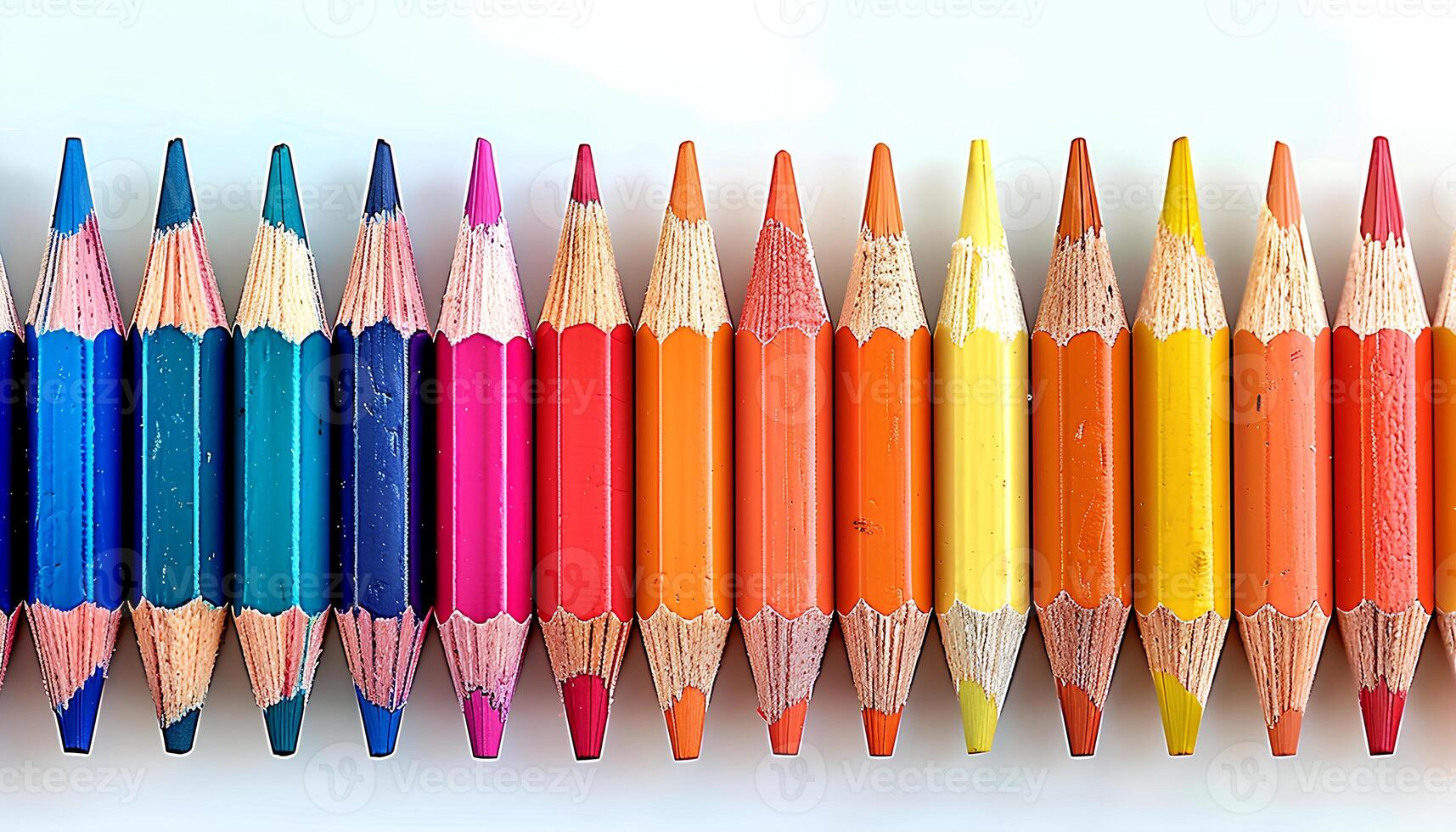 ai generato colore matite isolato su bianca sfondo con ombre. primario colore matite per disegno isolato. disegno matite come scuola forniture foto