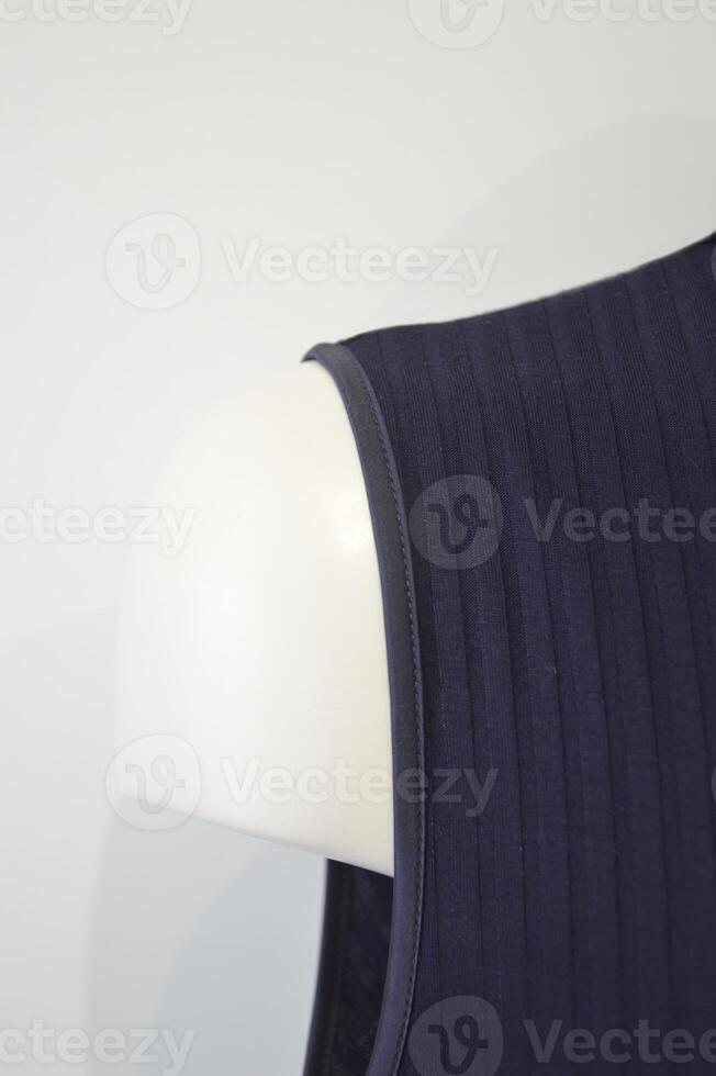 Da donna vestiario. biancheria intima. elemento per finitura il manica di un' viola blu maglietta, body, vestire. foto