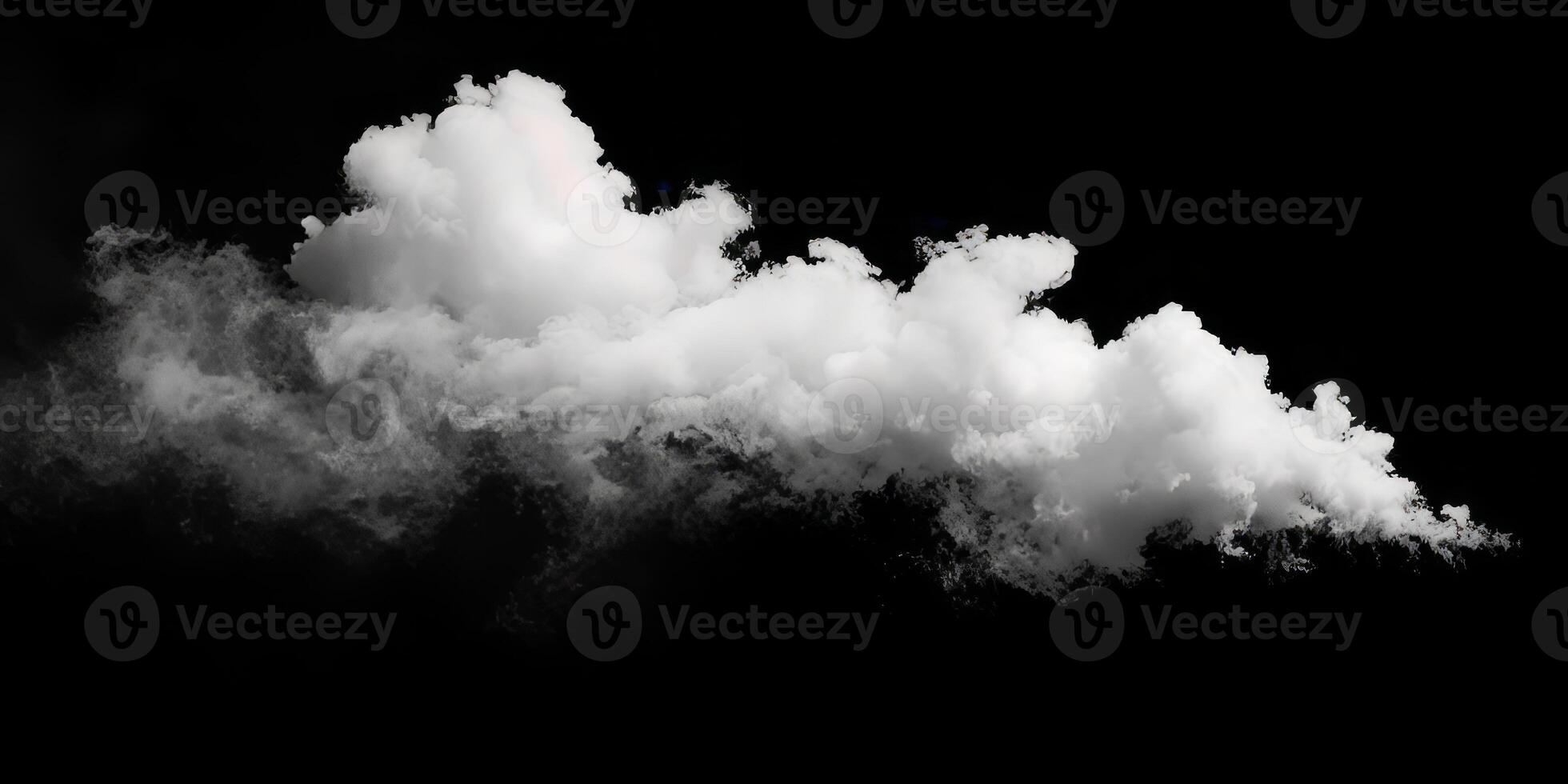 ai generato Fumo nube isolato su nero sfondo foto