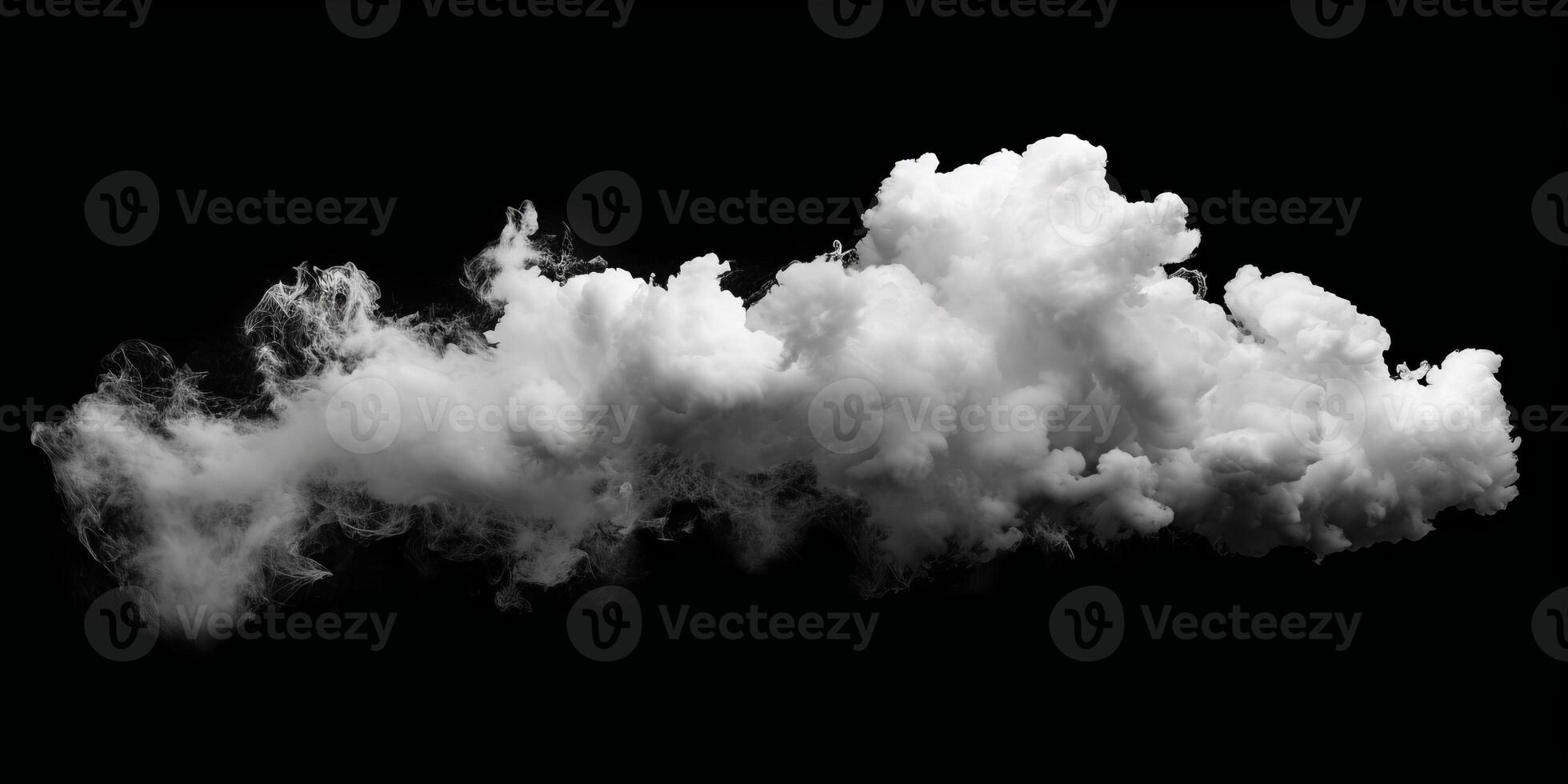 ai generato Fumo nube isolato su nero sfondo foto