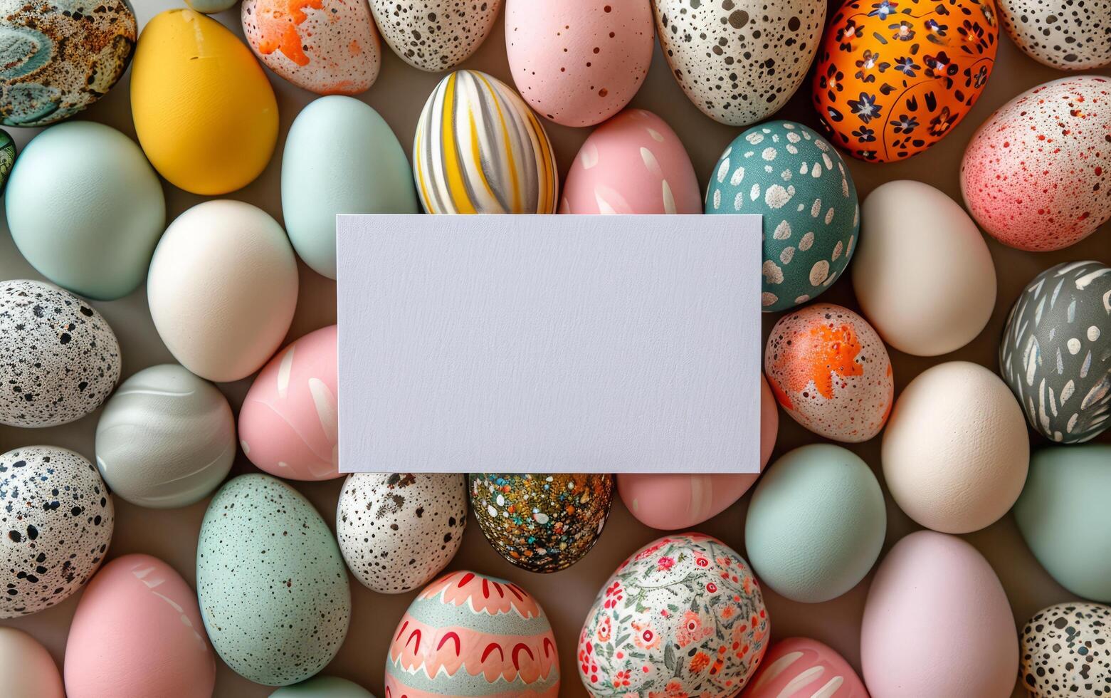 ai generato Pasqua uovo design con un' spazio per testo foto