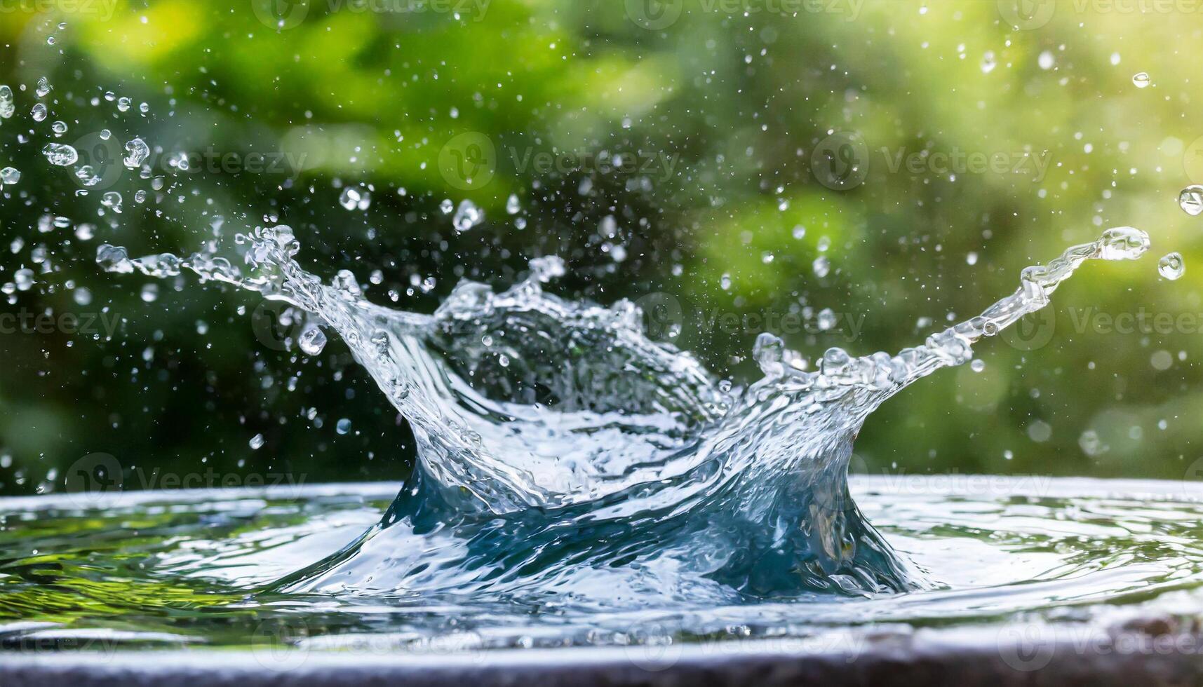 ai generato chiaro acqua far cadere con circolare onde foto