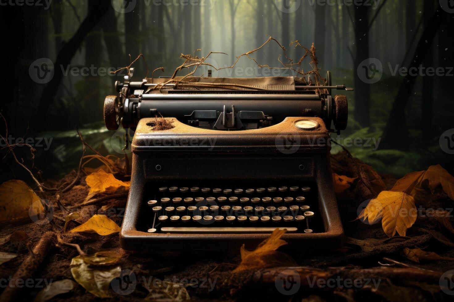 ai generato antiquato vecchio macchina da scrivere. creare ai foto
