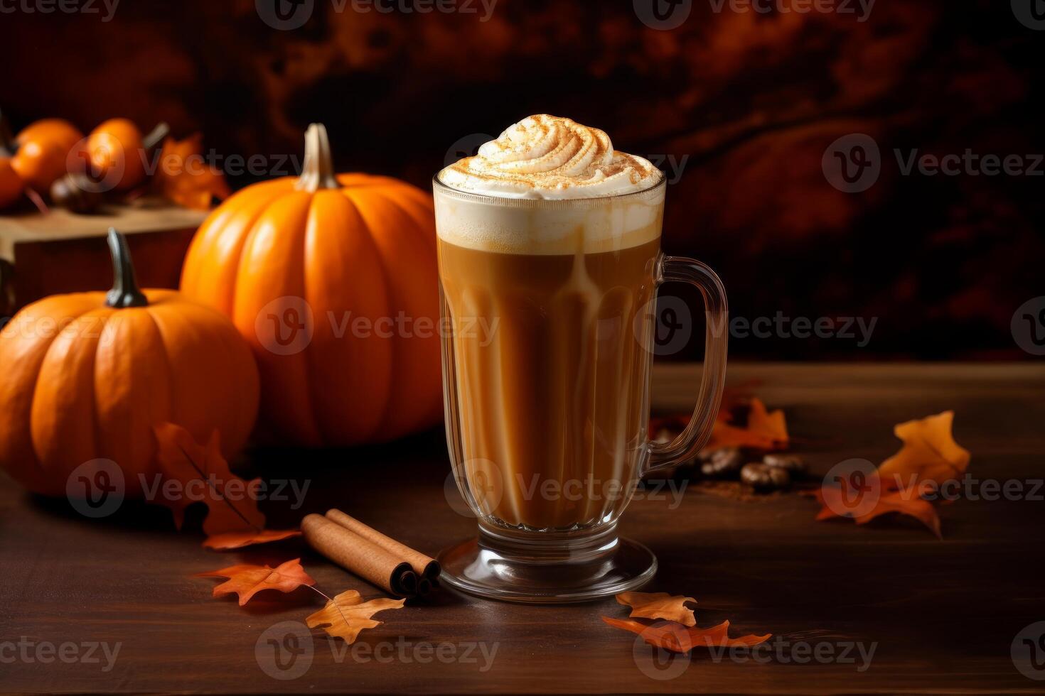 ai generato cremoso zucca bevanda caffè. creare ai foto