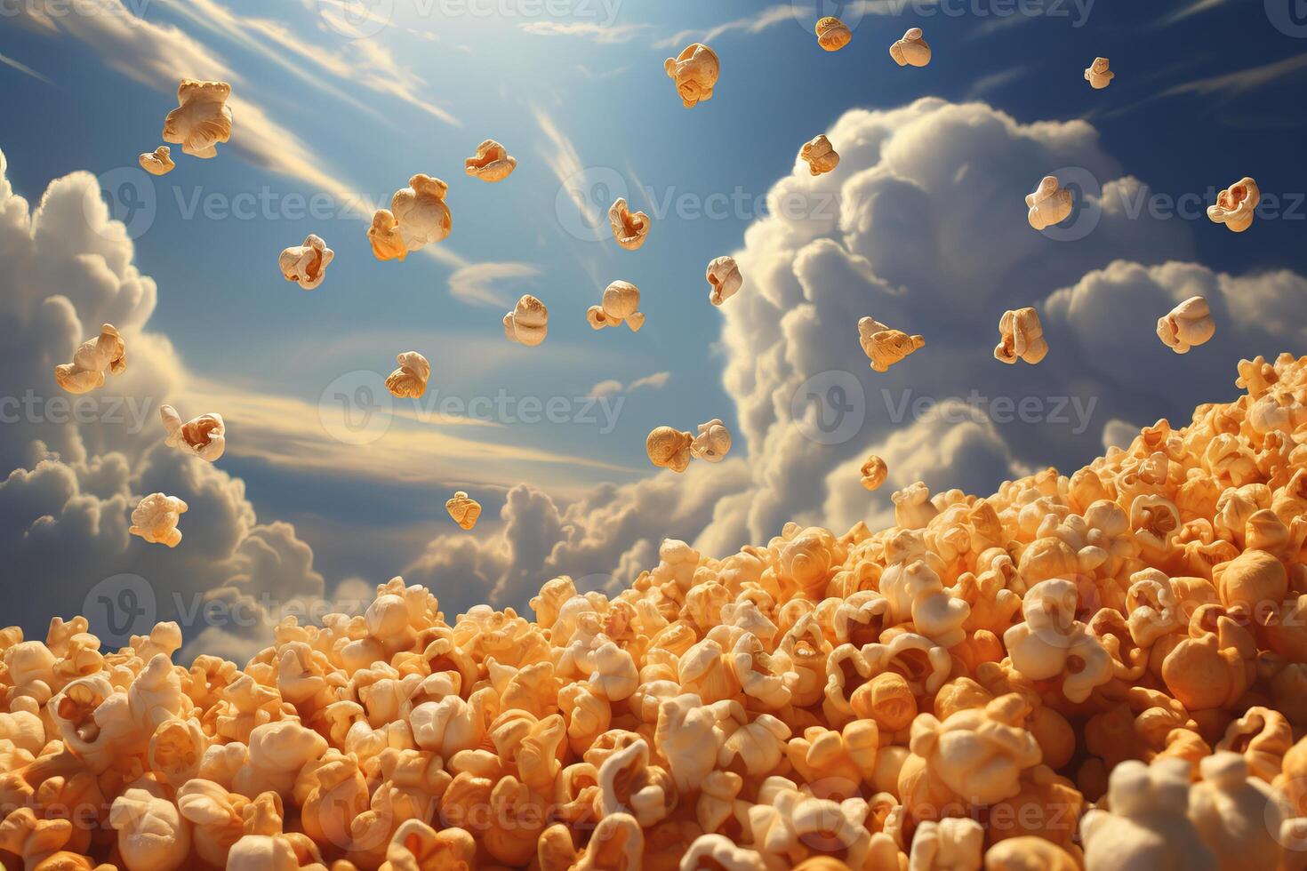 ai generato salato Popcorn merenda cielo. creare ai foto
