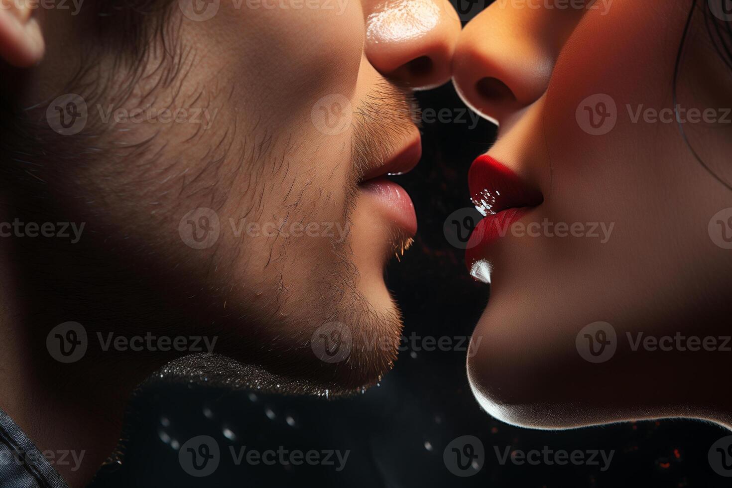 ai generato coppia - uomo e donna baci, avvicinamento foto