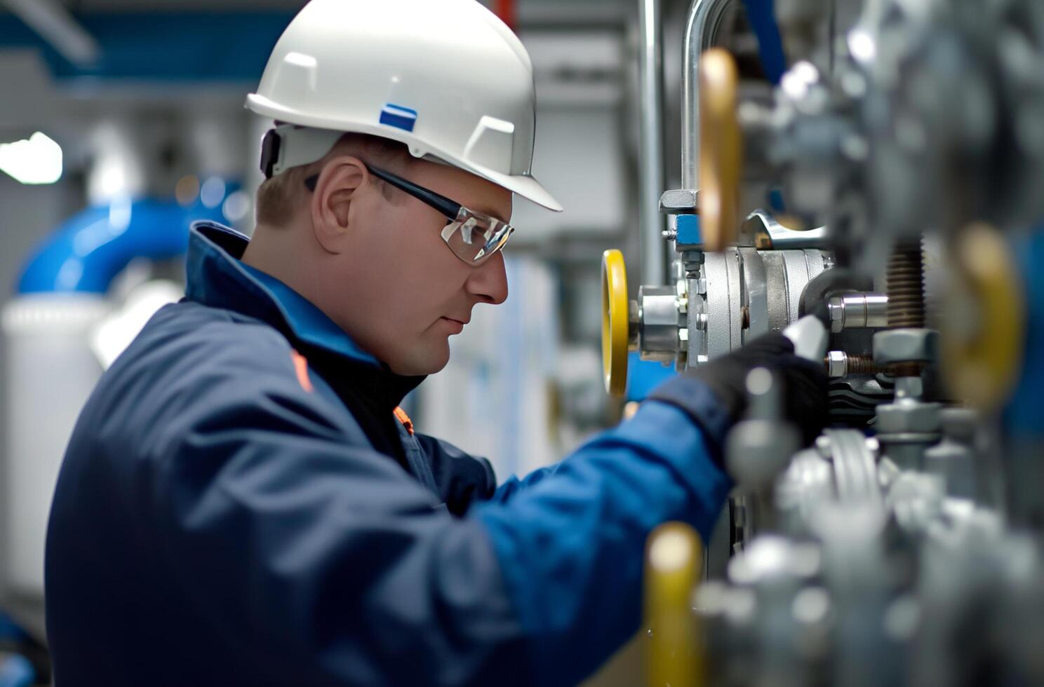 ai generato industriale tecnico operativo macchinari foto