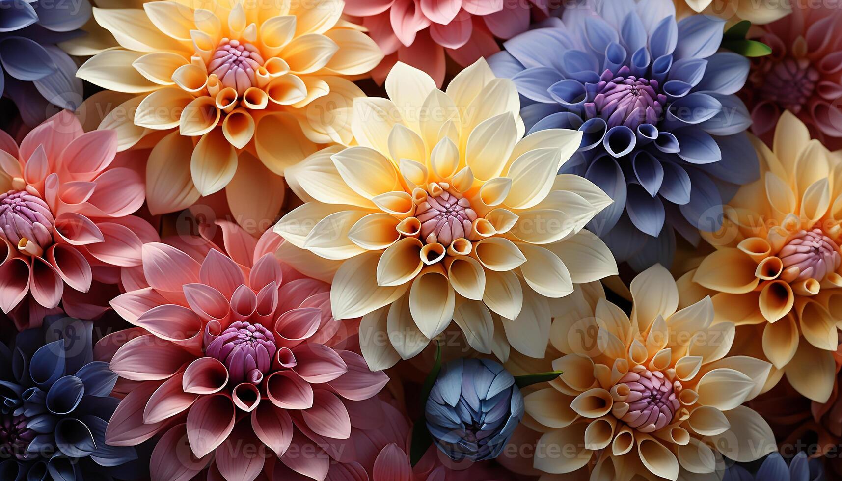 ai generato vivace fiori fioritura, in mostra natura bellezza nel un' colorato mazzo generato di ai foto
