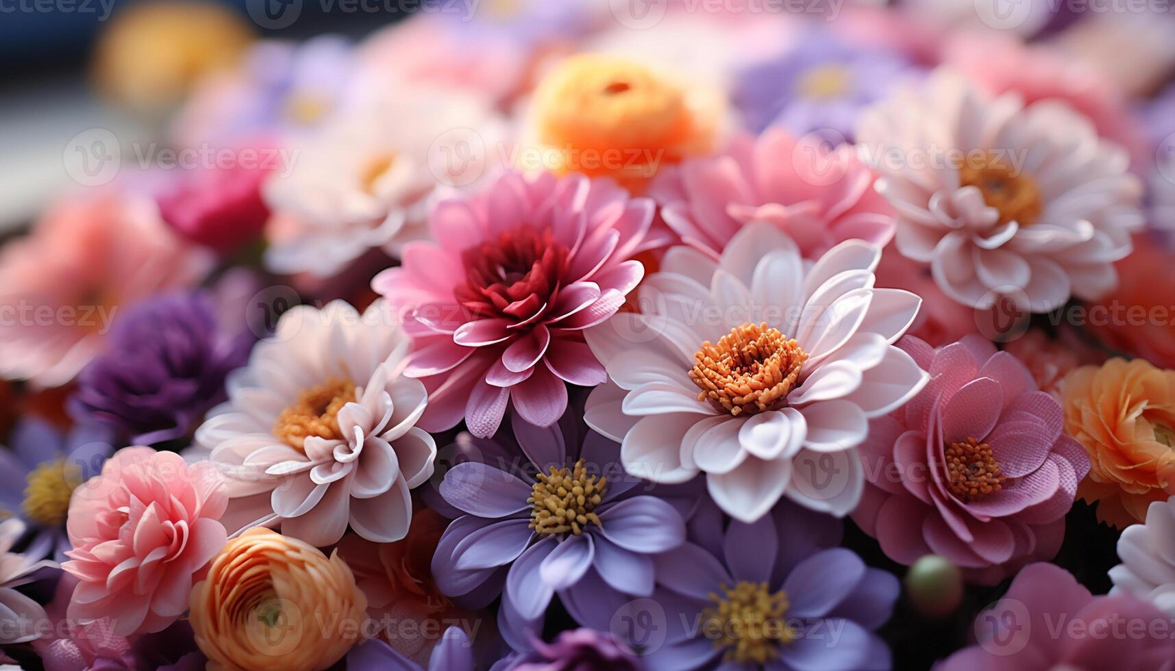 ai generato un' vivace mazzo di Multi colorato fiori porta natura bellezza generato di ai foto