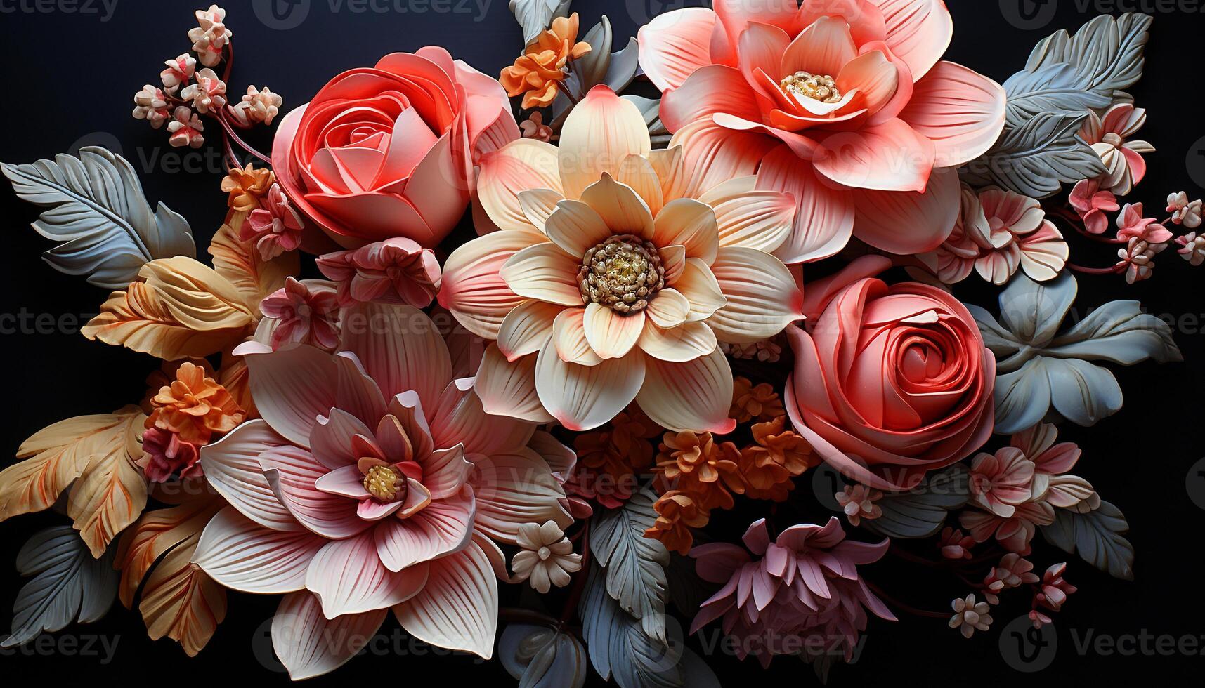 ai generato un' bellissimo mazzo di colorato fiori porta natura eleganza generato di ai foto