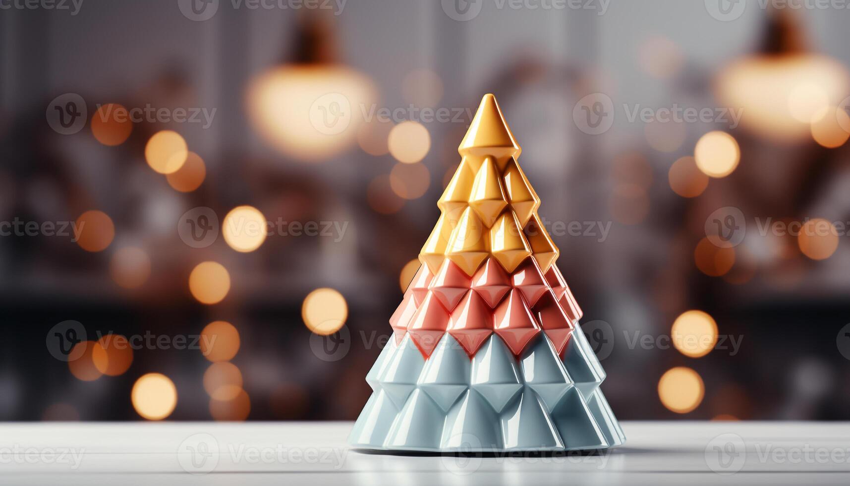 ai generato raggiante Natale albero si illumina inverno celebrazione nel decorato casa generato di ai foto