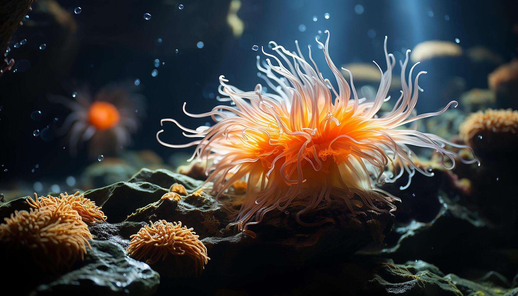 ai generato subacqueo animale scogliera, natura pesce acquatico acqua corallo in profondità generato di ai foto