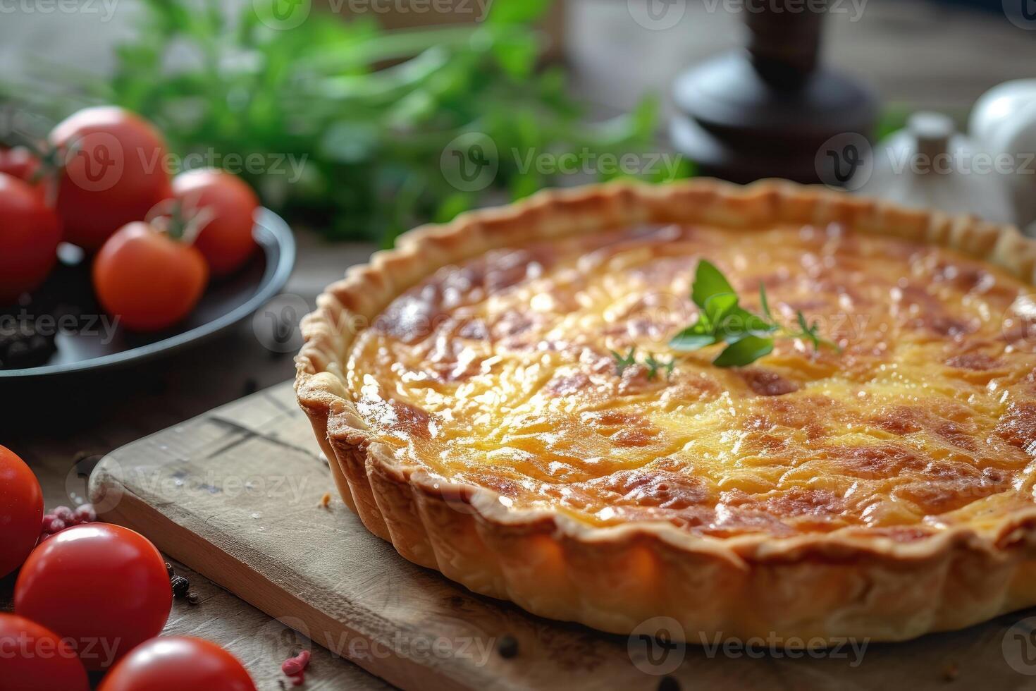 ai generato francese culinario eredità perfezionamento quiche Lorena. generativo ai foto