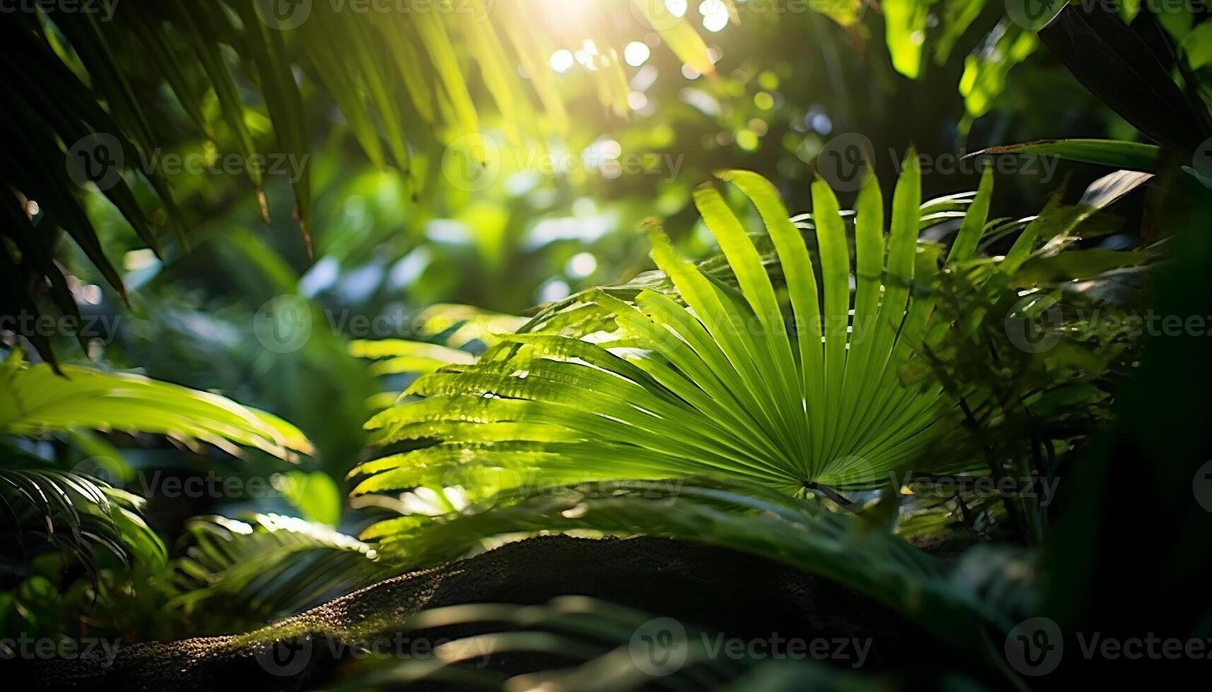 ai generato freschezza e crescita nel un' vivace tropicale foresta pluviale paesaggio generato di ai foto