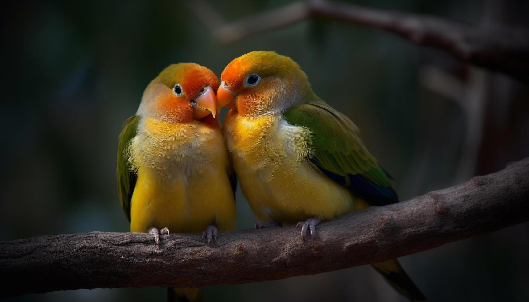 ai generato carino ara perching su ramo, vivace colori nel natura generato di ai foto