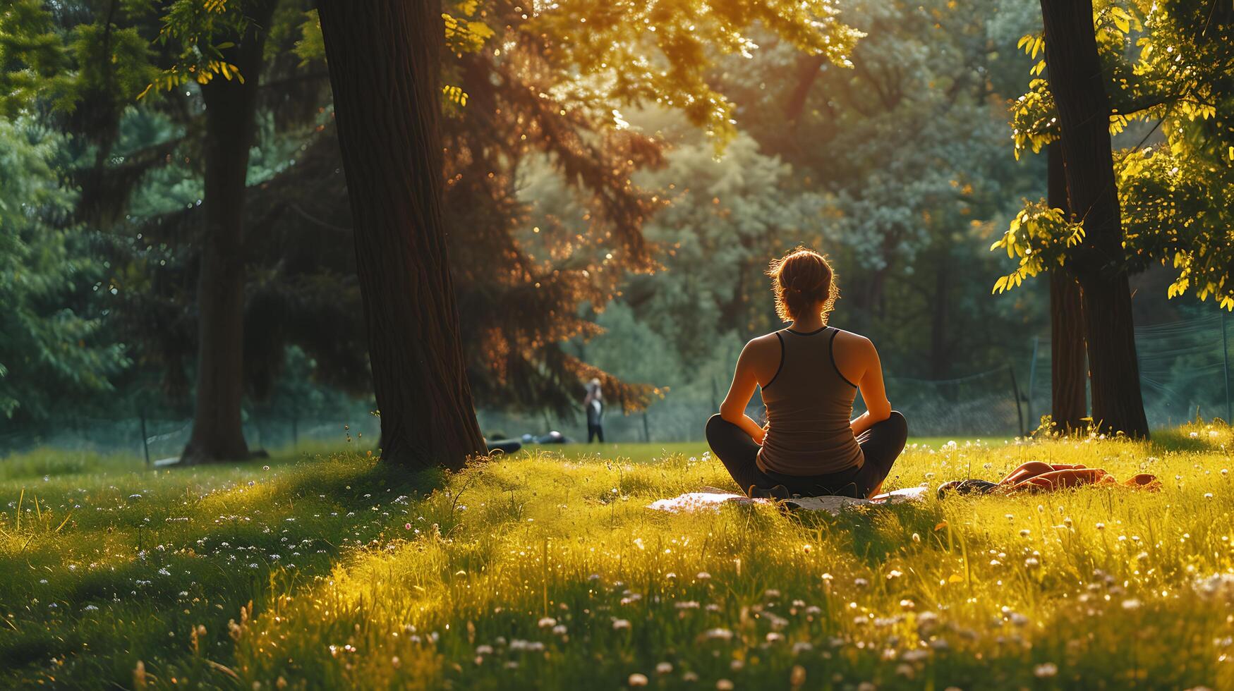 ai generato tranquillo natura ambientazione ispira introspettivo yoga e scrivere sul diario pratica foto