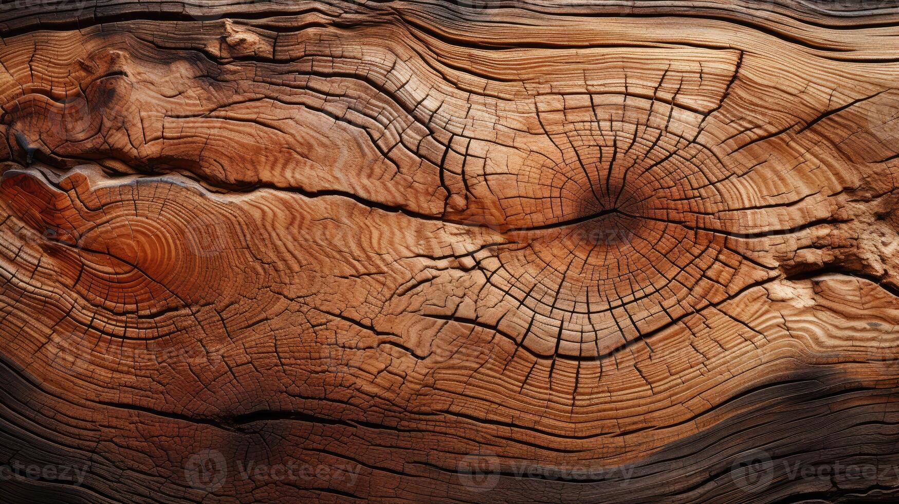 ai generato scavare in il biologico calore di un' di legno tagliare struttura. ai generato foto