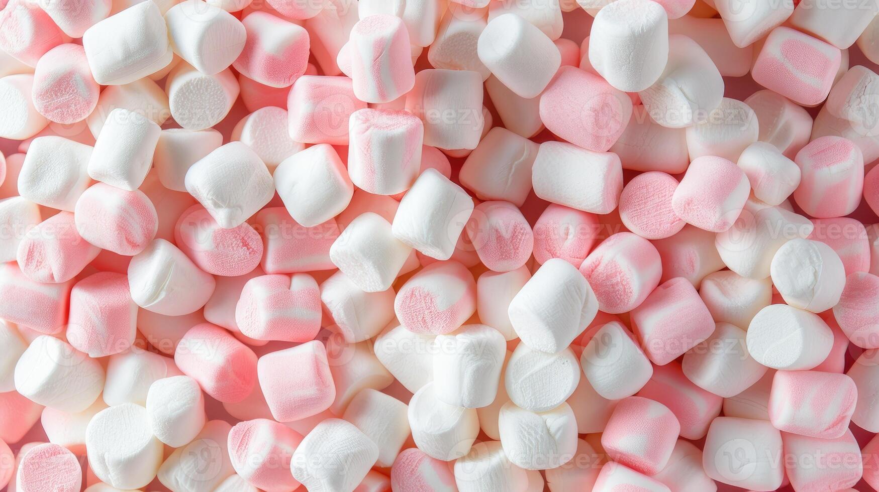 ai generato dolce sfondo pieno con soffice bianca marshmallows, un' delizioso scena. ai generato. foto