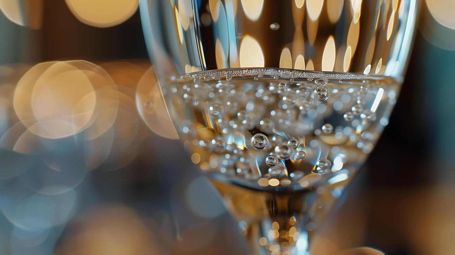 ai generato elegante mano detiene Champagne bicchiere in mezzo festivo festa atmosfera foto