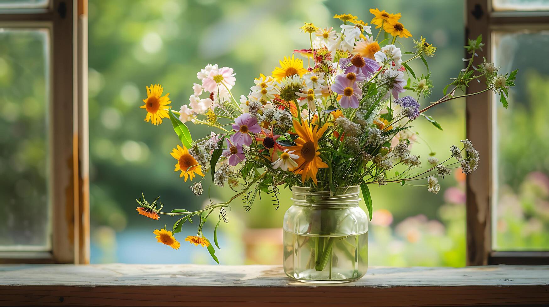 ai generato bellissimo giovane donna esplora lussureggiante foresta Abbracciare una persona screziata luce del sole nel caldo e invitante atmosfera foto