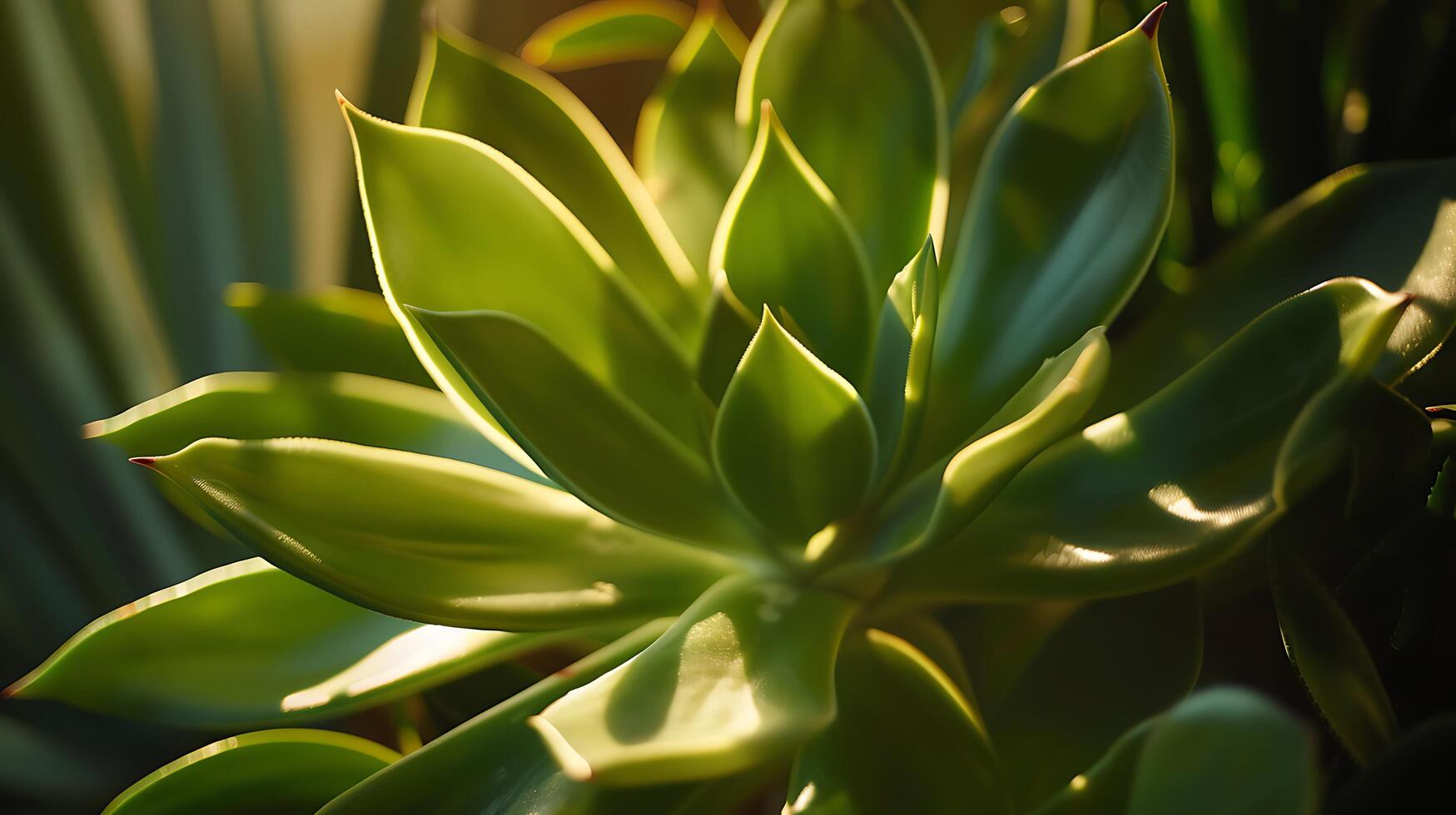 ai generato vivace verde succulento raggiante nel morbido naturale leggero cattura strutturato ombre foto
