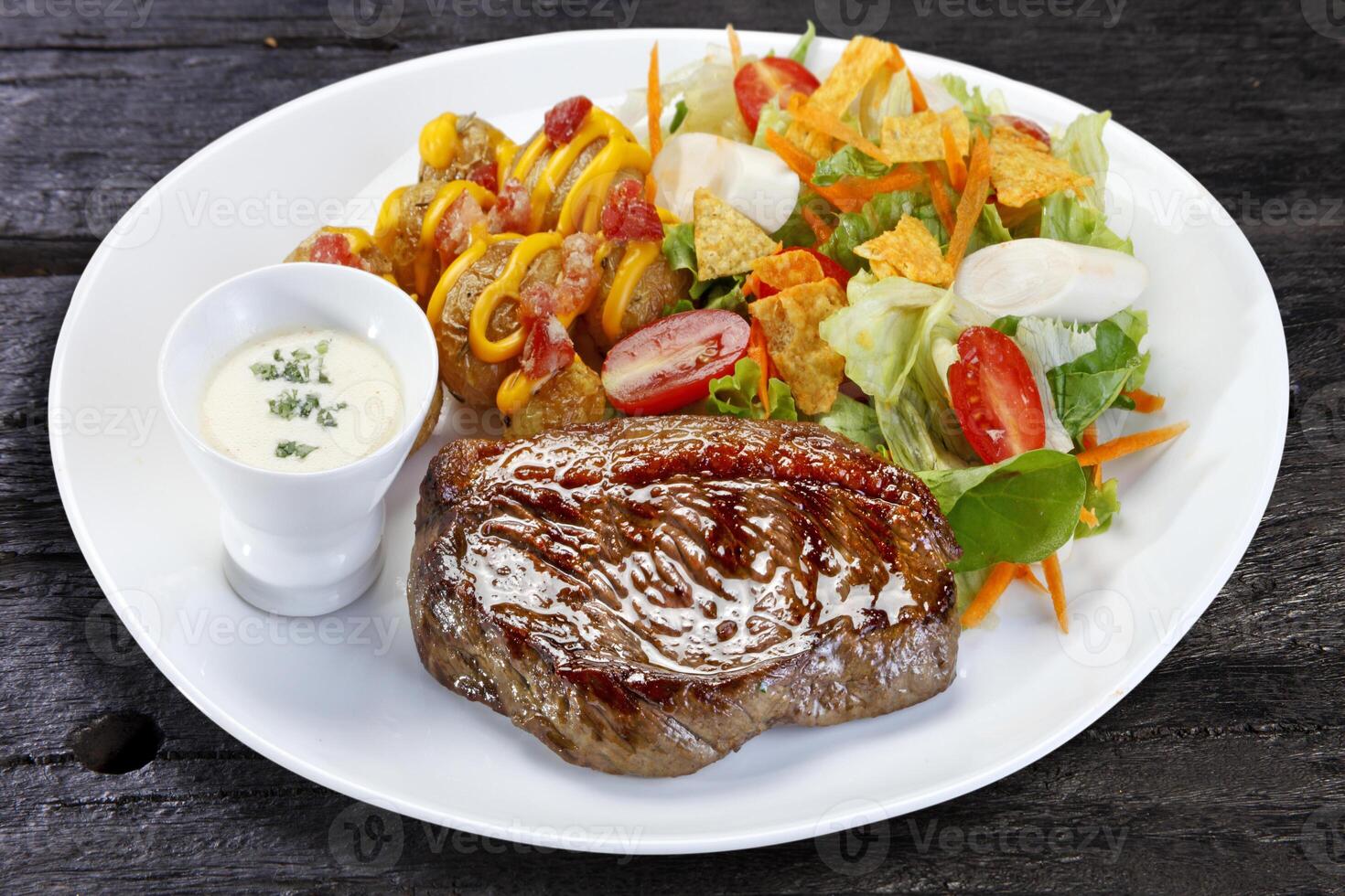 picanha e insalata, brasiliano foto