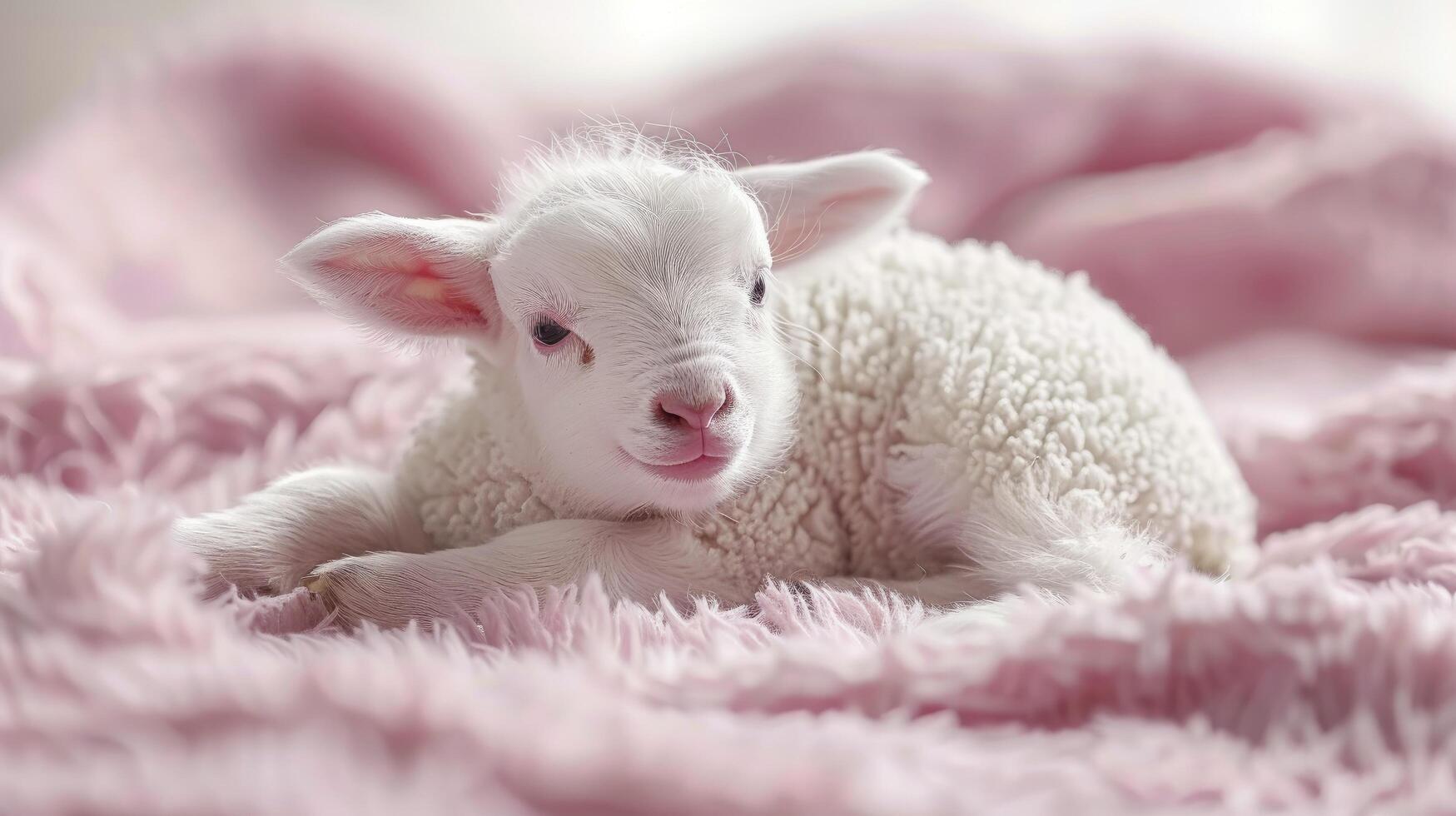 ai generato adorabile Pasqua agnello con fiorisce, Perfetto copia spazio foto