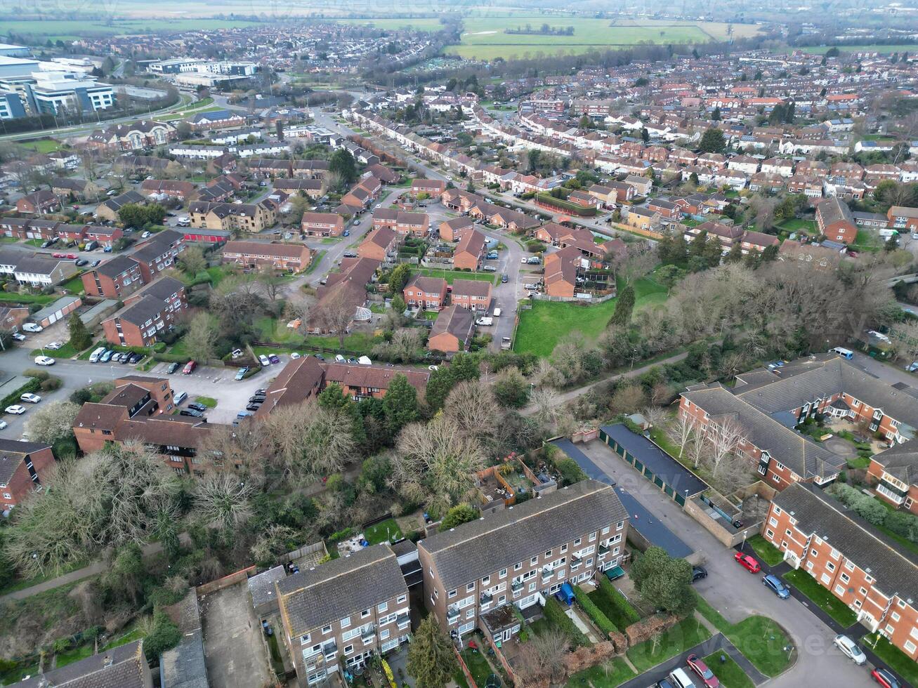 alto angolo Visualizza di centrale hatfield città di Inghilterra, grande Gran Bretagna. marzo 9, 2024 foto