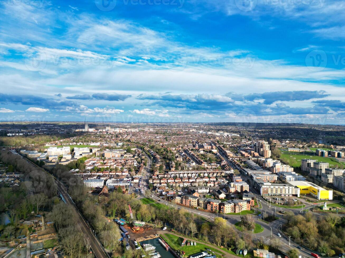 alto angolo Visualizza di watford città di Inghilterra grande Gran Bretagna. marzo 3°, 2024 foto