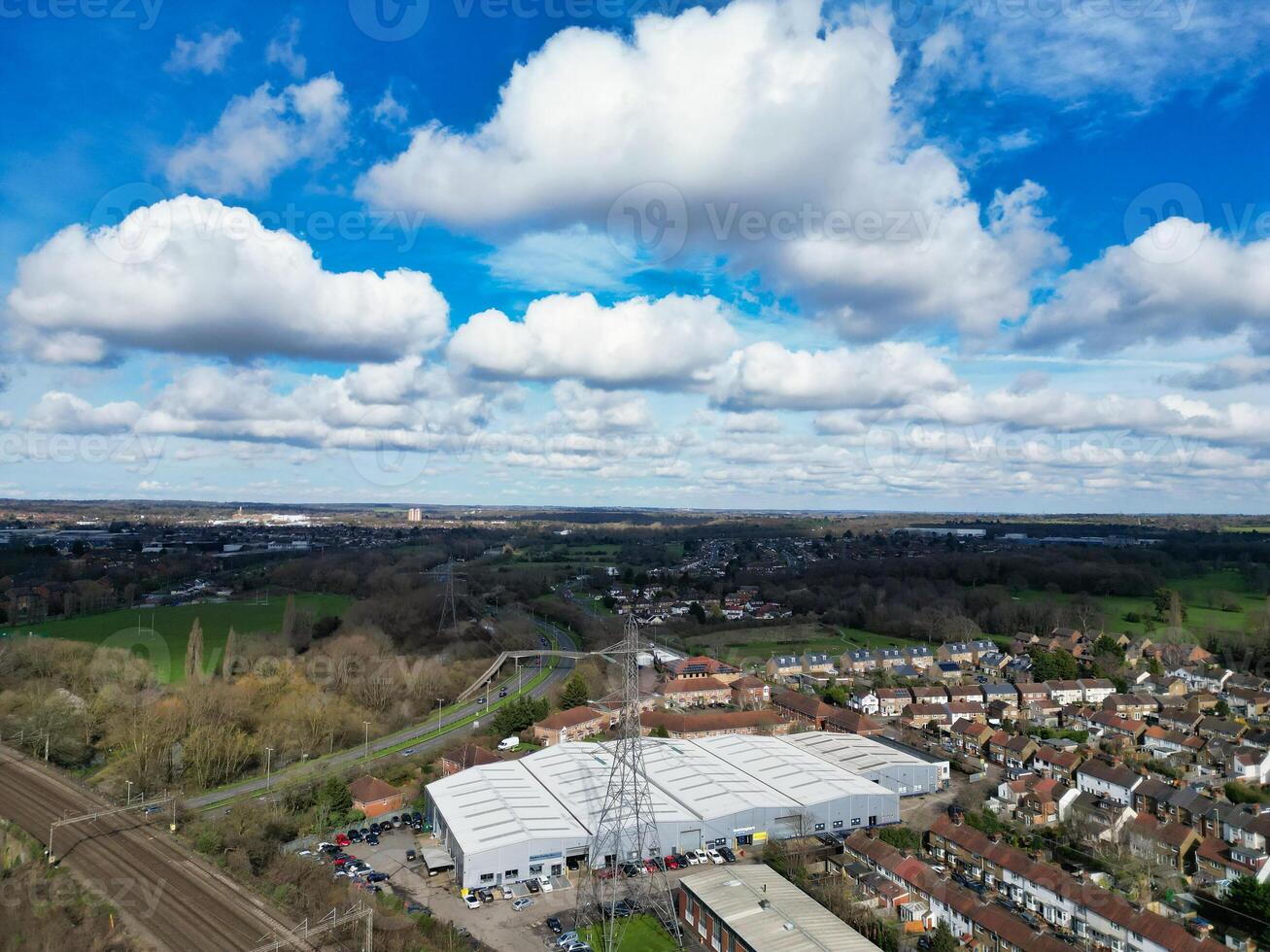 aereo Visualizza di centrale watford città di Inghilterra unito regno. marzo 3°, 2024 foto