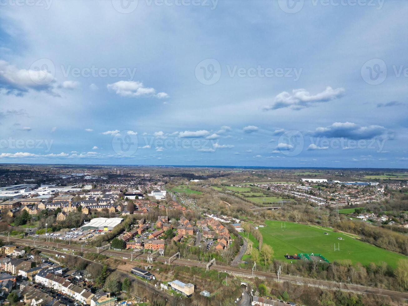 aereo Visualizza di centrale watford città di Inghilterra unito regno. marzo 3°, 2024 foto