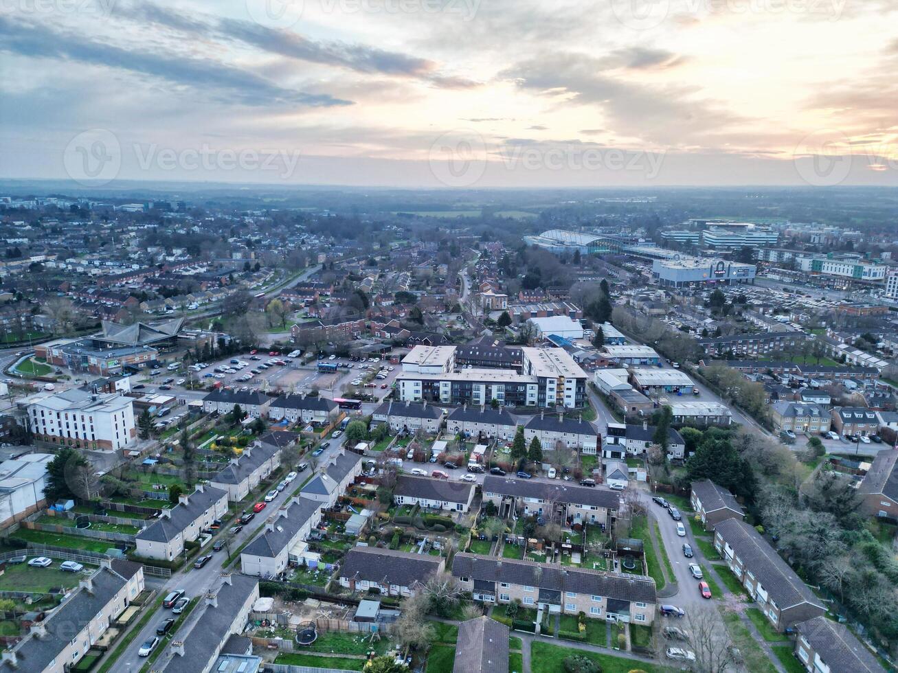 alto angolo Visualizza di centrale hatfield città di Inghilterra, grande Gran Bretagna. marzo 9, 2024 foto