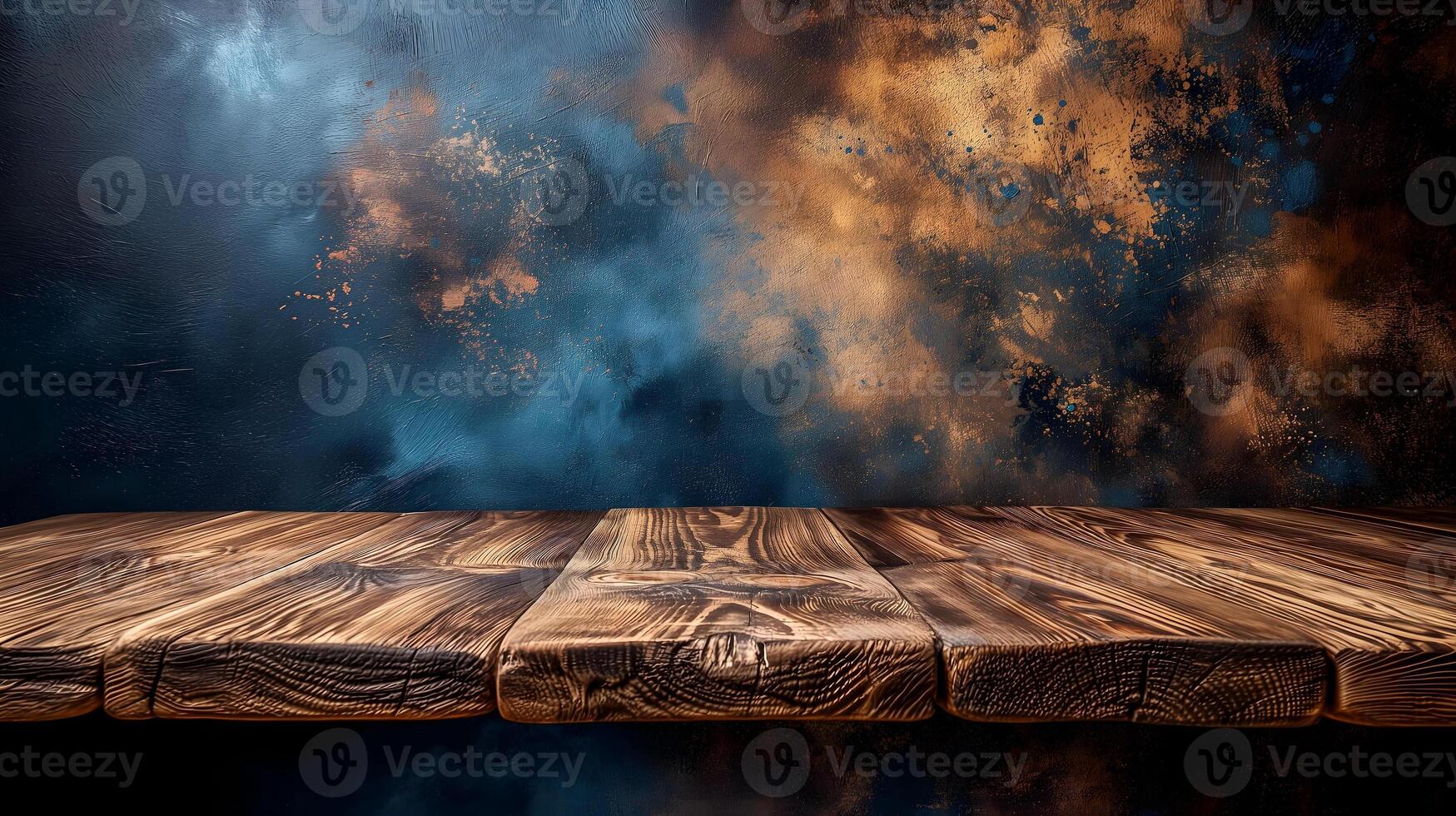ai generato vuoto di legno tavolo per rustico sfondo foto