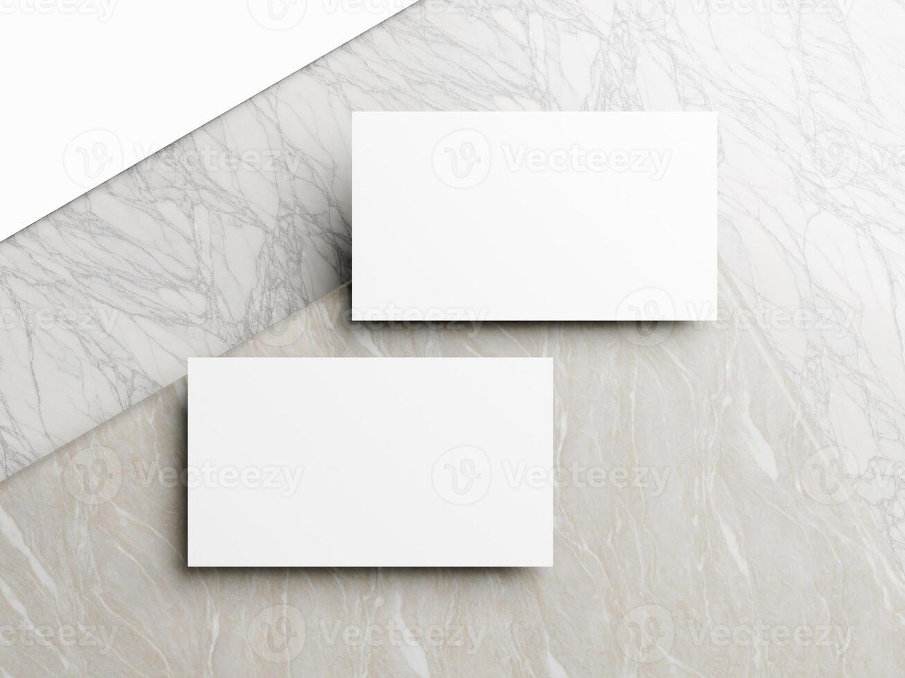 vuoto bianca attività commerciale carta modello su marmo sfondo 3d rendere illustrazione per finto su e design presentazione. foto