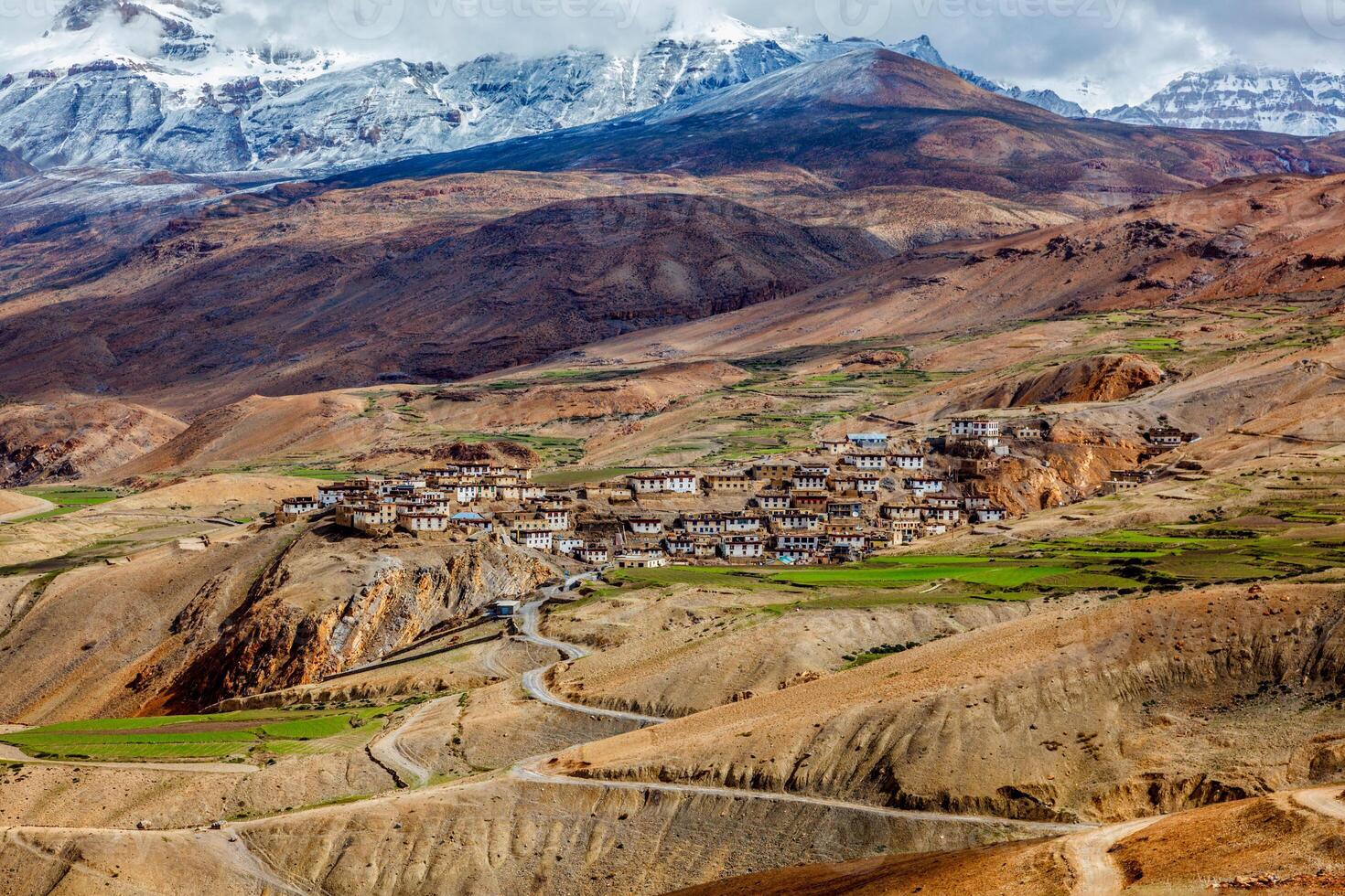 kibber villaggio alto nel himalaya. spiti valle, himachal pradesh, India foto