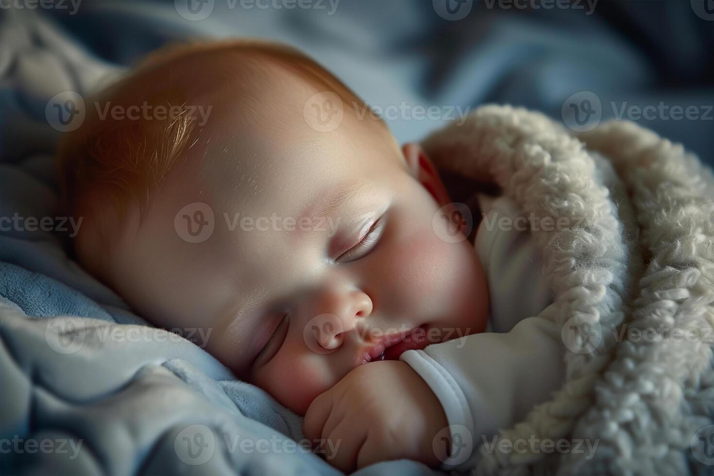 ai generato bambino dormire foto